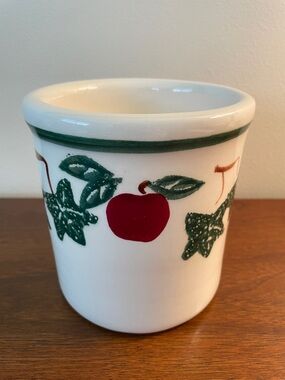 Ceramic Apple and Ivy Utensil Crock - Red & Green